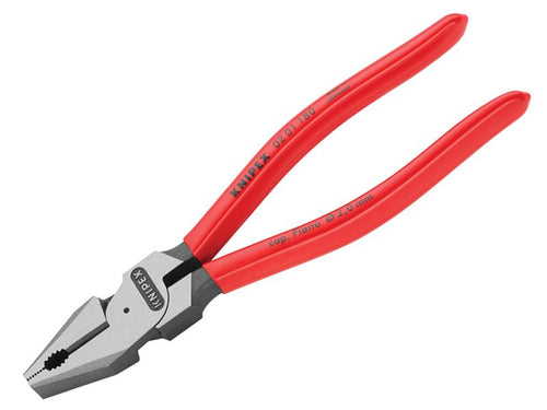 02 01 180 High Leverage Combination Pliers Plastic Coated Grip 180mm            