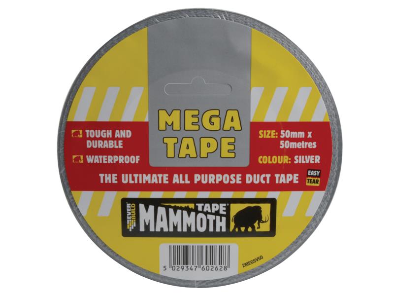 Mega All Purpose Tape 50mm Silver                                               