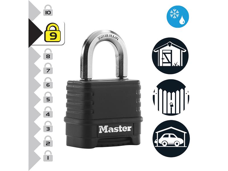 Excell™ 4-Digit Black Finish Combination 50mm Padlock