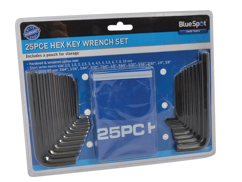 Metric & Imperial Hexagon Key Pouch Set, 25 Piece                               