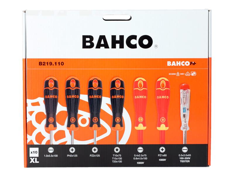 B219.110 BAHCOFIT XL Screwdriver Set, 10 Piece                                  