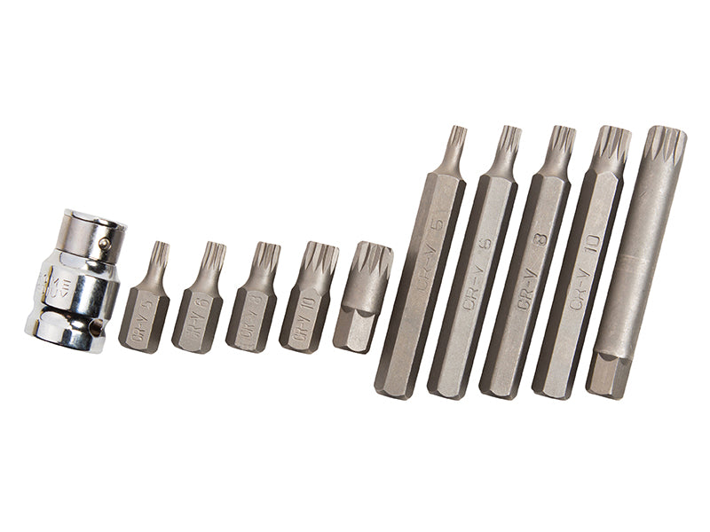 Spline Bit Set, 11 Piece                                                        
