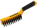 Carbon Steel Wire Brush Soft Grip with Scraper 300mm (12in) - 4 Row