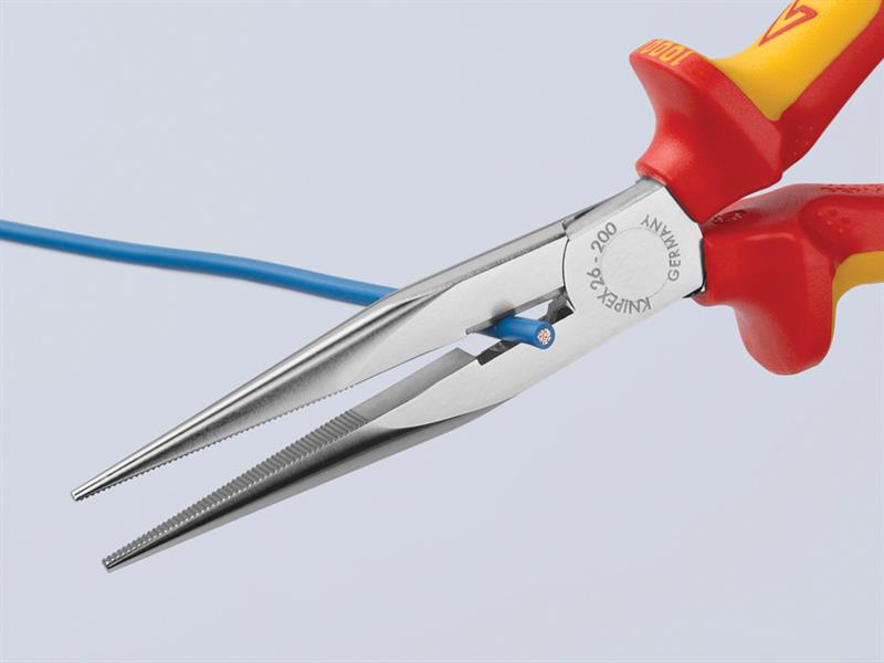 26 16 200 VDE Long Snipe Nose Side Cutting Pliers 200mm                         