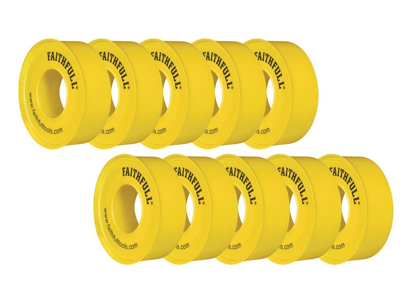 P.T.F.E Gas Tape 12mm x 5m White (Pack 10)                                      