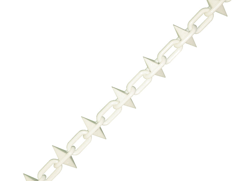 Plastic Chain 6mm x 12.5m White Spiked                                          
