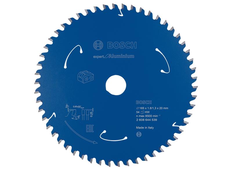 Expert for Aluminium Circular Saw Blade for Cordless Saws 165 x 20mm x 54T      