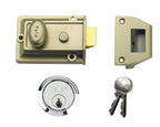 P77 Traditional Nightlatch 60mm Backset Nickel Brass Finish Visi