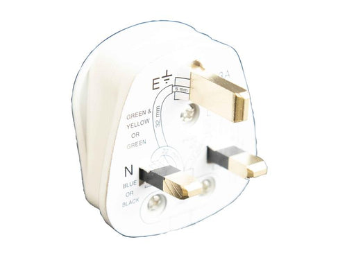 3 Pin Fused Plug 13A White                                                      