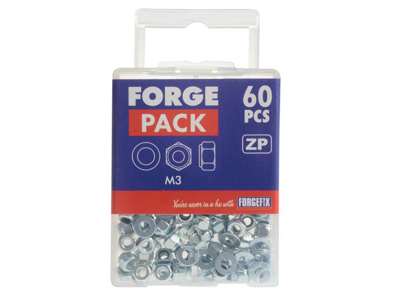 Nyloc Nuts & Washers Zinc Plated M3 ForgePack 60                                