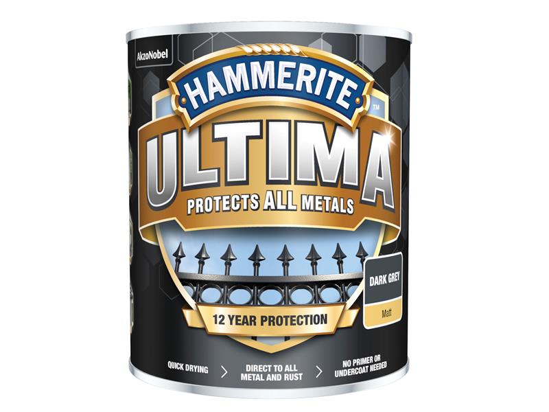 Ultima Metal Paint Matt Dark Grey 750ml                                         