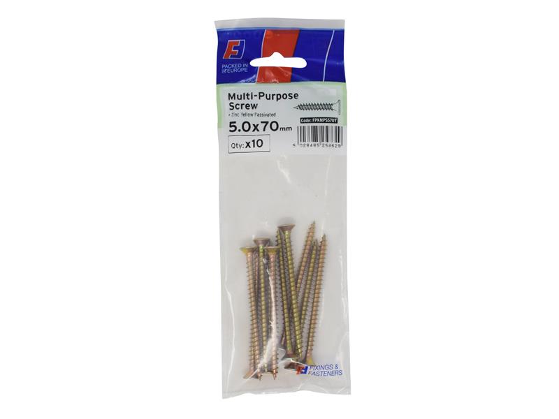 Multi-Purpose Pozi Screw CSK ST ZYP 5.0 x 90mm ForgePack 10