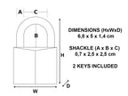 Solid Brass 70mm Padlock 6-Pin