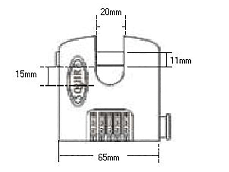 SHCB65 Stronghold Re-Codable Padlock 4-Wheel                                    
