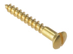 Wood Screw Slotted Raised Head ST Solid Brass 5/8in x 6 Box 200