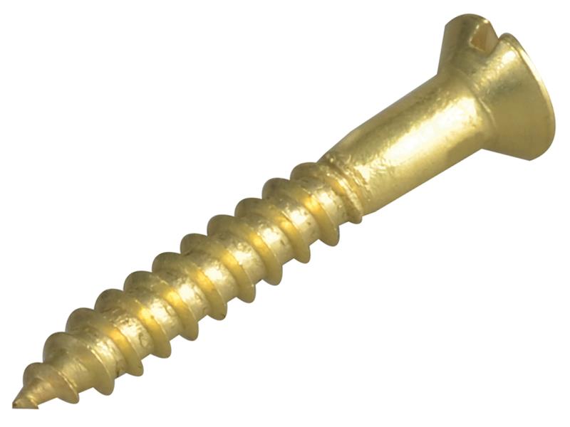 Wood Screw Slotted Raised Head Solid Brass 1in x 6 ForgePack 20                 