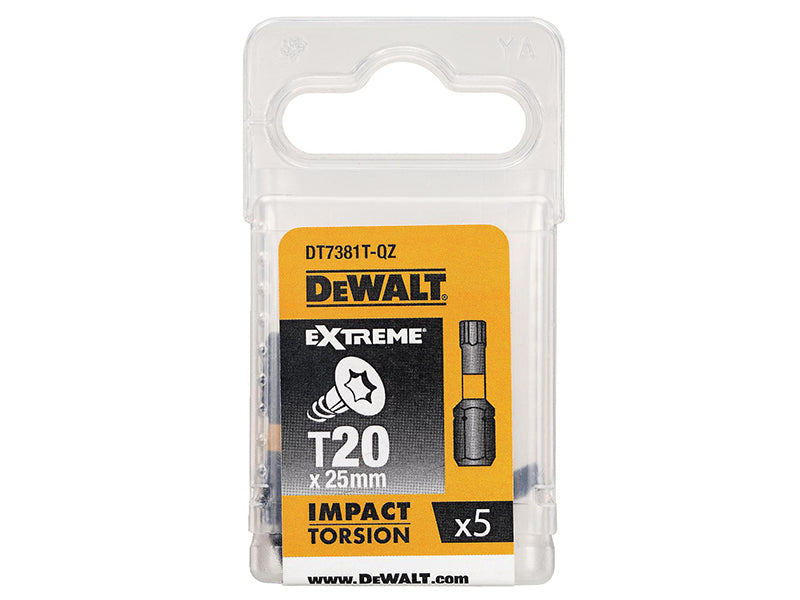 Impact Torsion Bits TX20 x 25mm (Pack 5)                                        