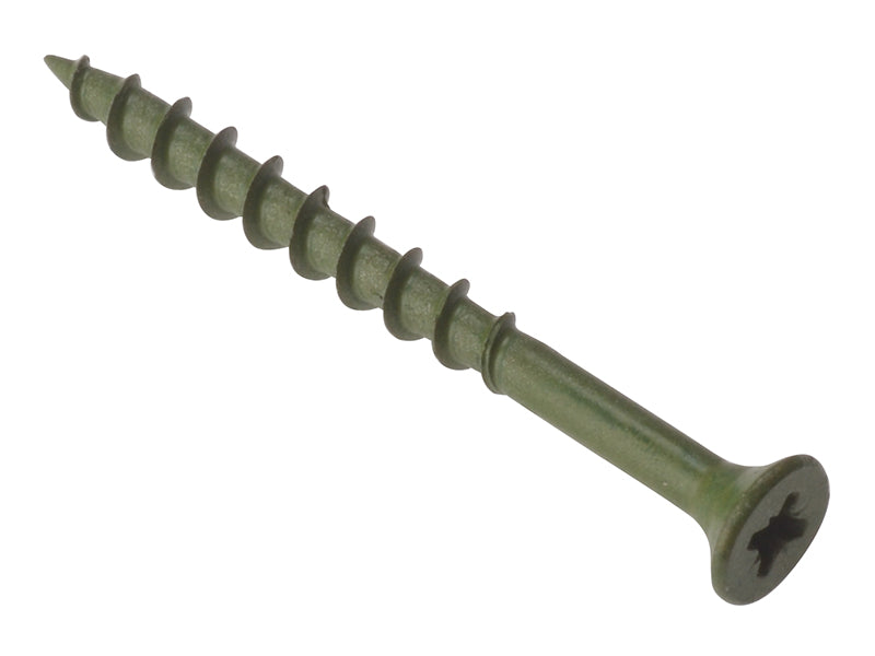 Decking Screw Pozi Compatible ST Green Anti-Corrosion 4.5 x 75mm Box 200