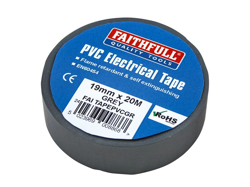 PVC Electrical Tape Grey 19mm x 20m                                             