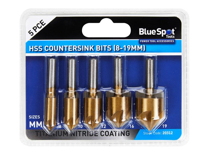 HSS Titanium Countersink Bit Set, 5 Piece                                       