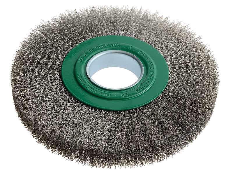 Wheel Brush D250mm x W30-35 x 100 Bore Steel Wire 0.30 + Adaptors Set 4 +1