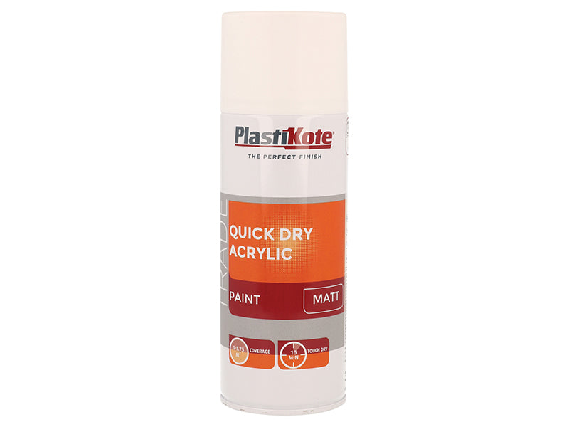 Trade Quick Dry Acrylic Spray Paint Matt Magnolia 400ml