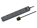 Eco-Line Extension Lead 240V 5-Gang 13A Anthracite 2m                           