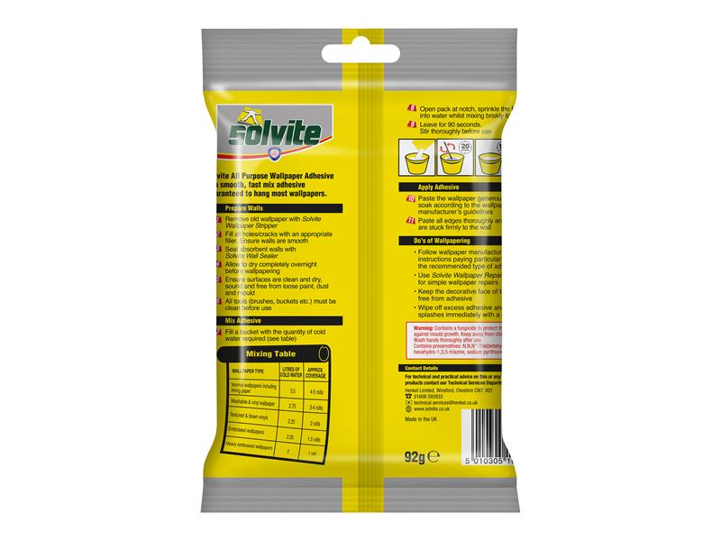 All Purpose Extra Strong Wallpaper Paste - 10 Roll Sachet with 50% Free