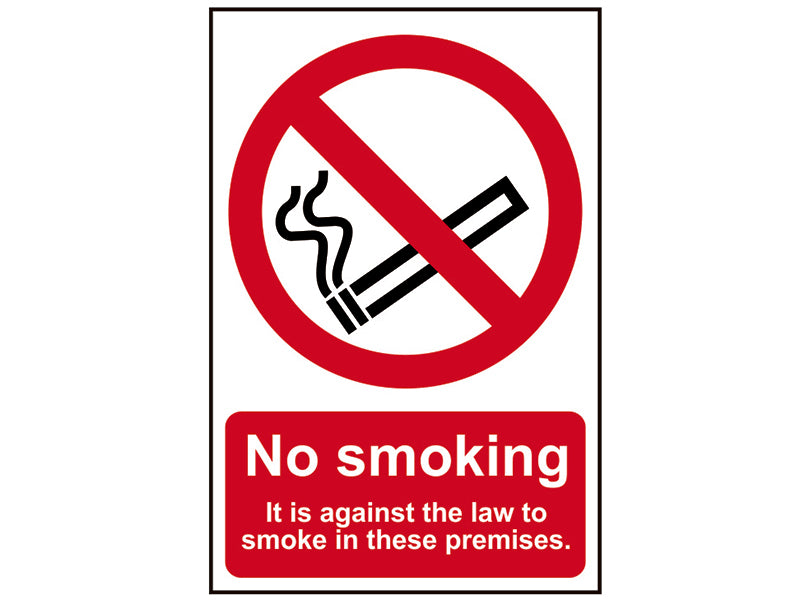 No Smoking In These Premises - PVC Sign 200 x 300mm (5 Pack)
