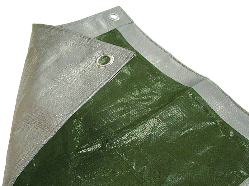 Tarpaulin Green/Silver 3.6 x 2.7m (12 x 9ft) 80gsm                              