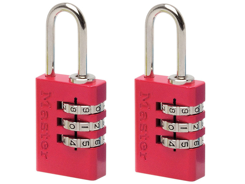 Aluminium  3-Digit Combination 20mm Padlock Colour x 2