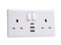 Switched Socket 2-Gang + 3 USB Ports 13A                                        