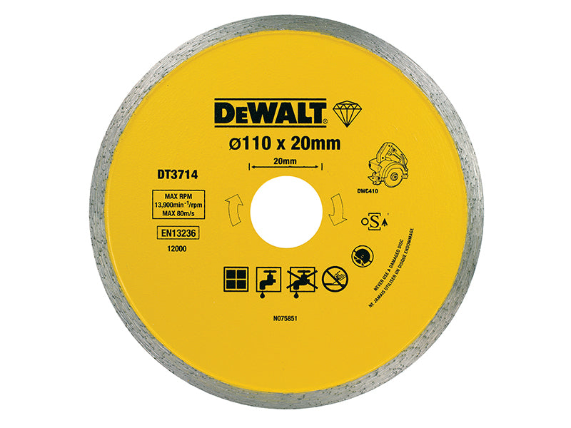 DT3714 Diamond Tile Blade 110 x 20mm                                            