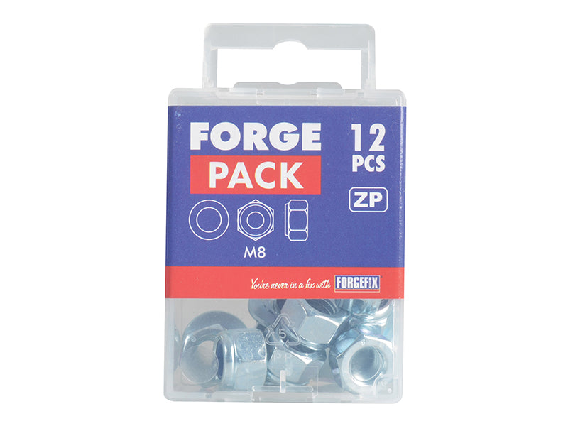 Nyloc Nuts & Washers Zinc Plated M8 ForgePack 12                                
