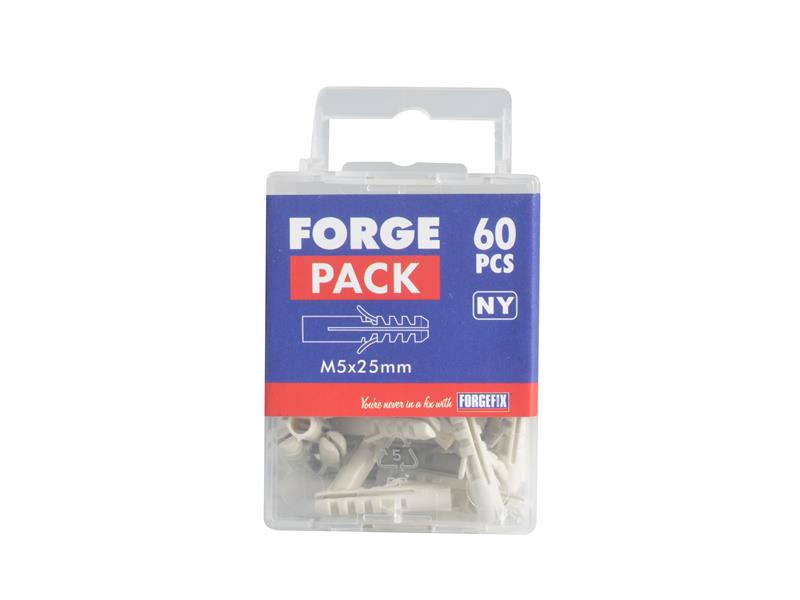 Nylon Expansion Wall Plug Rimless M5 x 25mm ForgePack 60                        