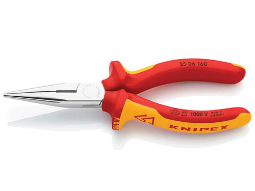 25 06 160 VDE Snipe Nose Side Cutting Pliers 160mm                              