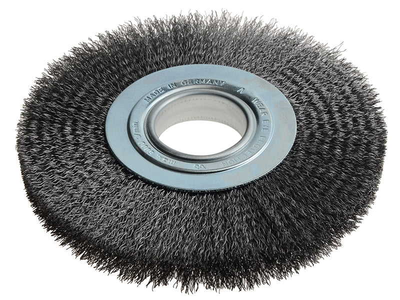 Wheel Brush D250mm x W30-35 x 100 Bore Steel Wire 0.30 + Adaptors Set 4 +1