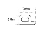 EPDM Draught Excluder White 6M 9 x 5.5mm                                        