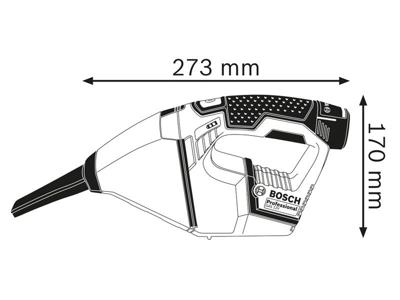 GAS 12V Professional Handheld Vacuum 12V Bare Unit                              