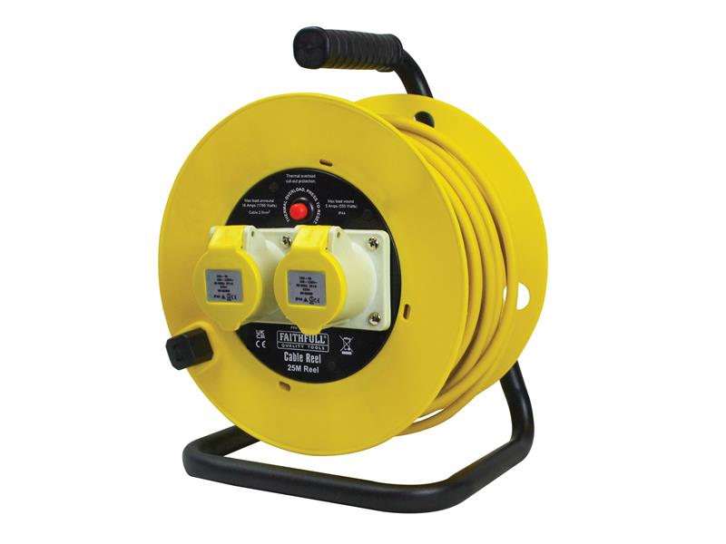 Open Drum Cable Reel 110V 16A 2-Socket 50m (1.5mm Cable)