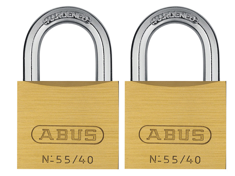 55/40mm Brass Padlock 63mm Long Shackle Keyed Alike 5402