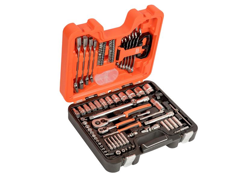 S910 1/4 & 1/2in Drive Socket & Spanner Set, 92 Piece                           