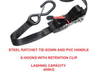 Ratchet Tie-Down S-Hooks 5m