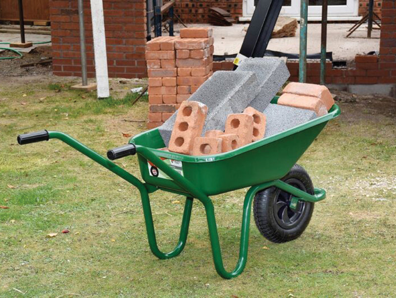 90L Green Heavy-Duty Endurance Wheelbarrow