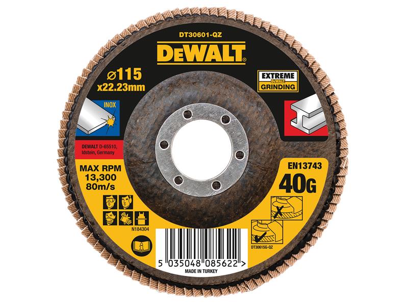 DT30622 Extreme Metal Flap Disc 125 x 22.2mm x 80G