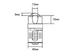 CP60 Combination Padlock 5-Wheel 60mm Close Shackle