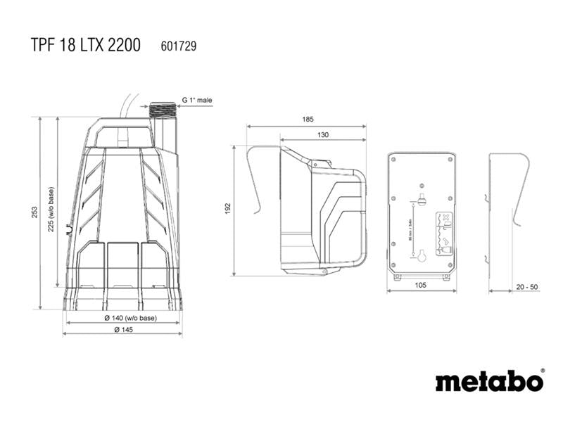 TPF 18 LTX 2200 Submersible Pump 18V Bare Unit