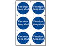 Fire Door Keep Shut - 6 PVC Signs 100 x 100mm