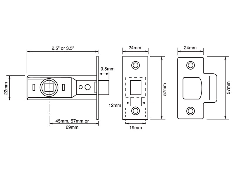 Y2600 Tubular Latch Essentials Zinc Plated 79mm 3in Visi