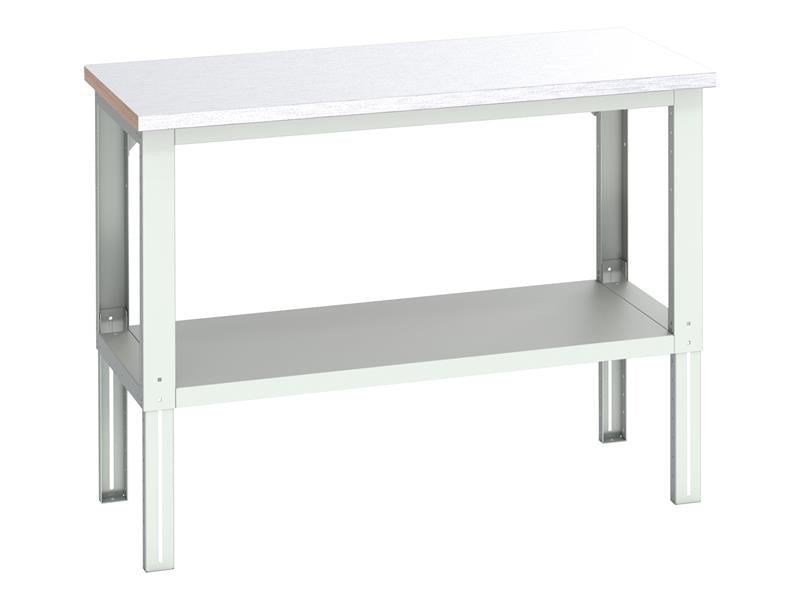 Cubio Adjustable Bench with Shelf, Steel Clad Top 1500 x 750mm